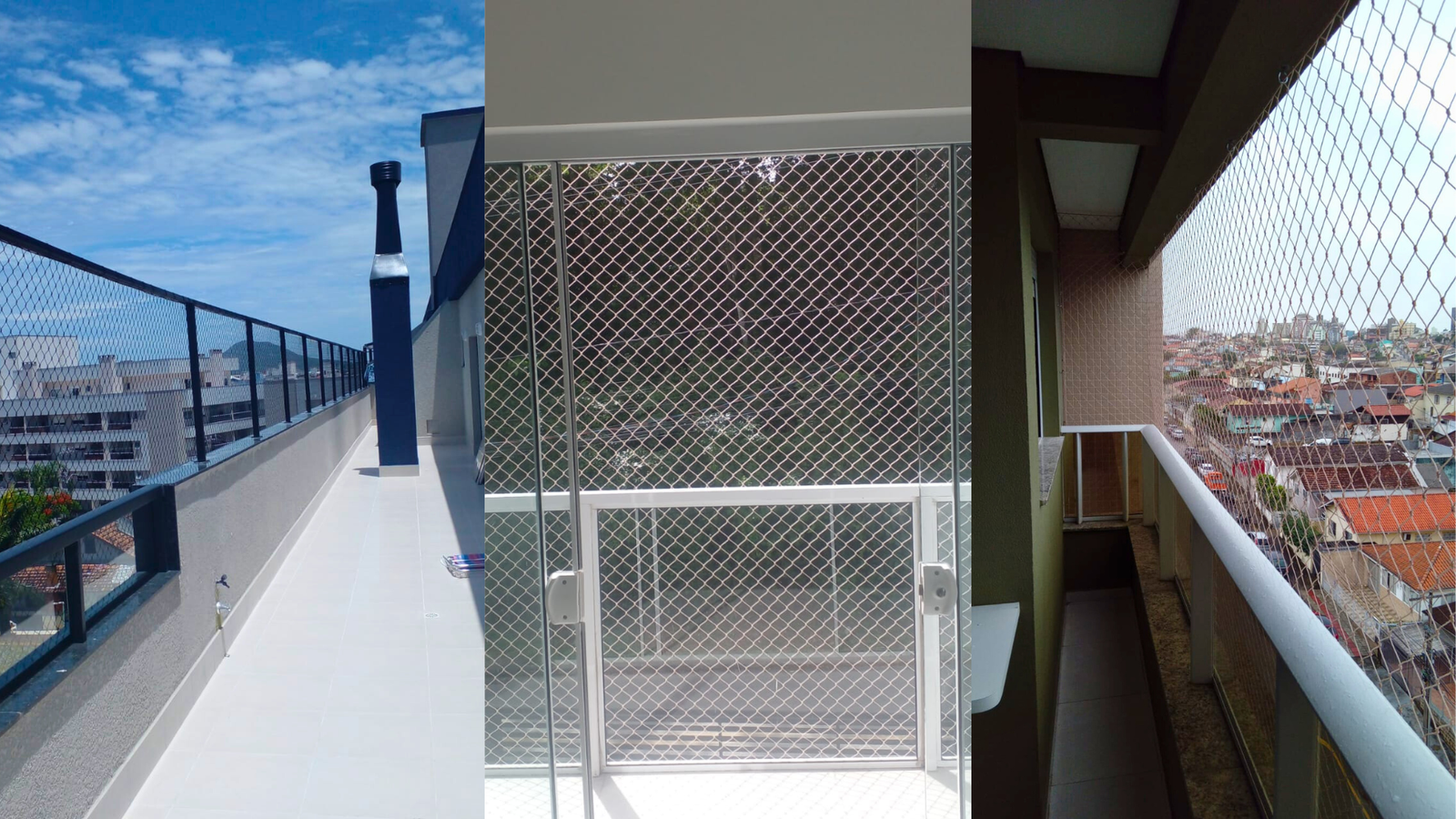 Mosaico de fotos de Edifício residencial com redes de proteção