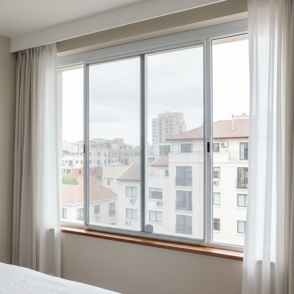 Tela mosquiteira instalada em janela